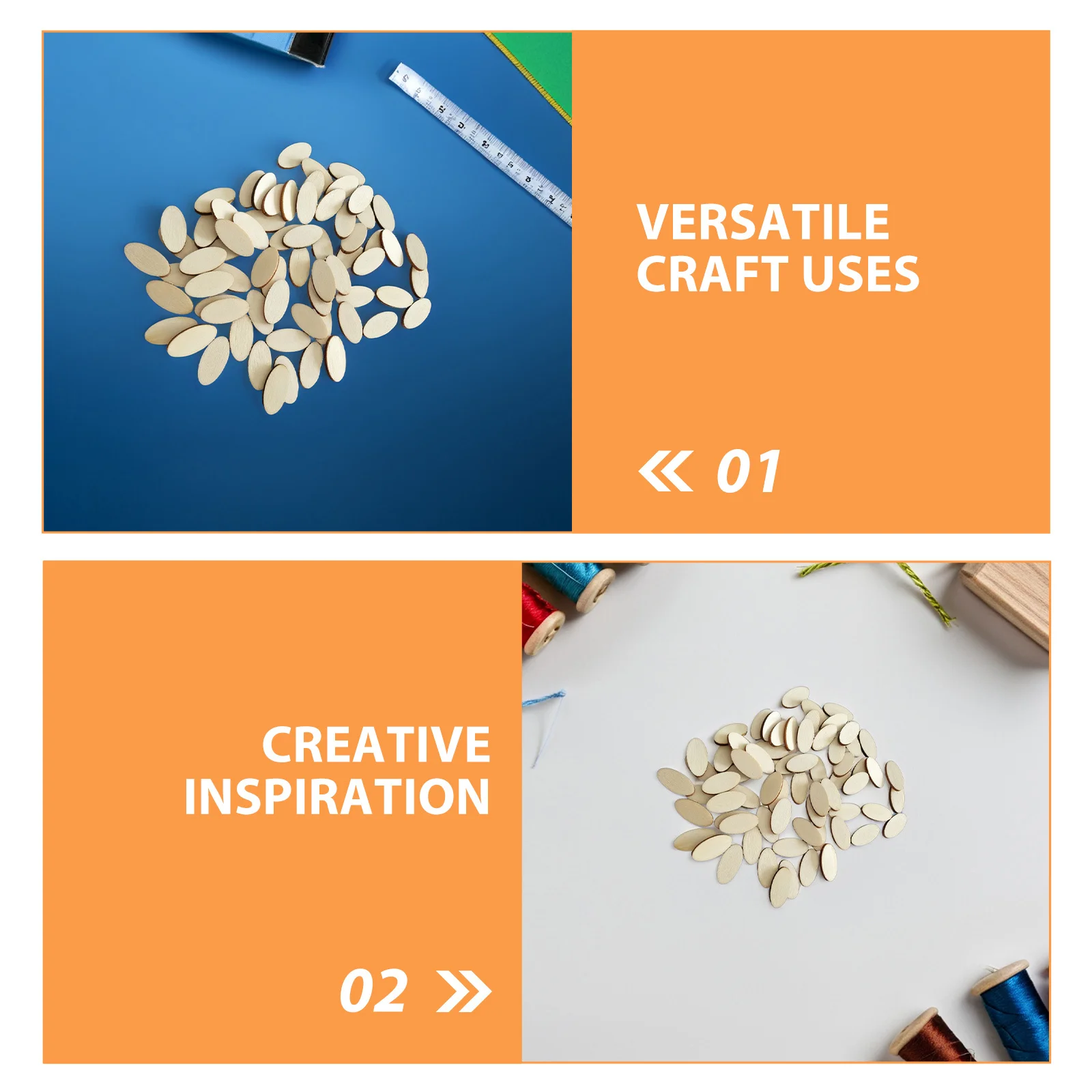 300 peças ovais de madeira em branco inacabadas, superfície lisa para pintura, artesanato diy, arte em sala de aula, fatias de madeira artesanais