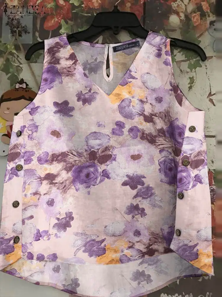 

Женская винтажная Блузка с V-образным вырезом и цветочным принтом