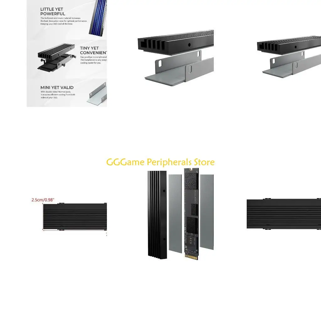 

U55B Enhanced Performances 2280 SSD Heat Sink Vest for Gaming Console 2280 Heatsink Cooler Effective Temperature Control