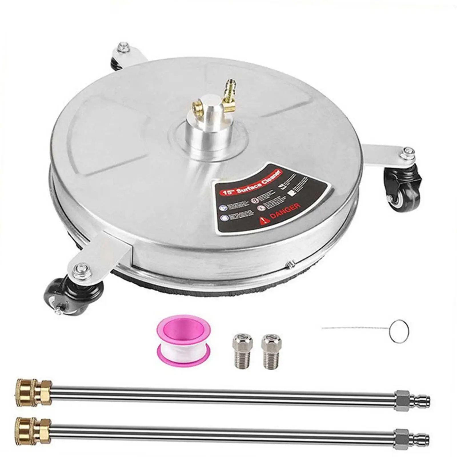15inch Pressure Washer Surface Cleaner 4,000 PSI Max Working Pressure Flat Surface Cleaning for Backyard Outdoors Indoors Decks