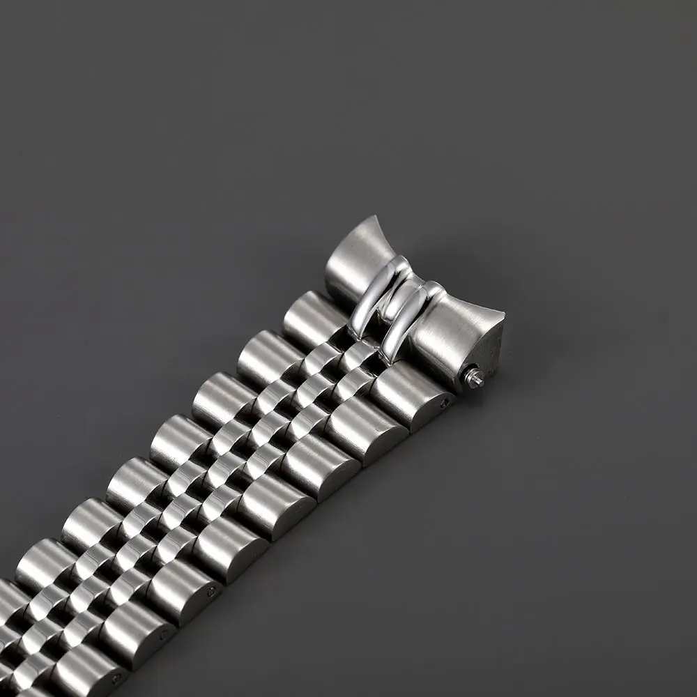 22mm 316L Stainless Steel Jubilee Solid Curved End Deployment Buckle Watch Strap  Fit For SKX007 SKX009 Watch