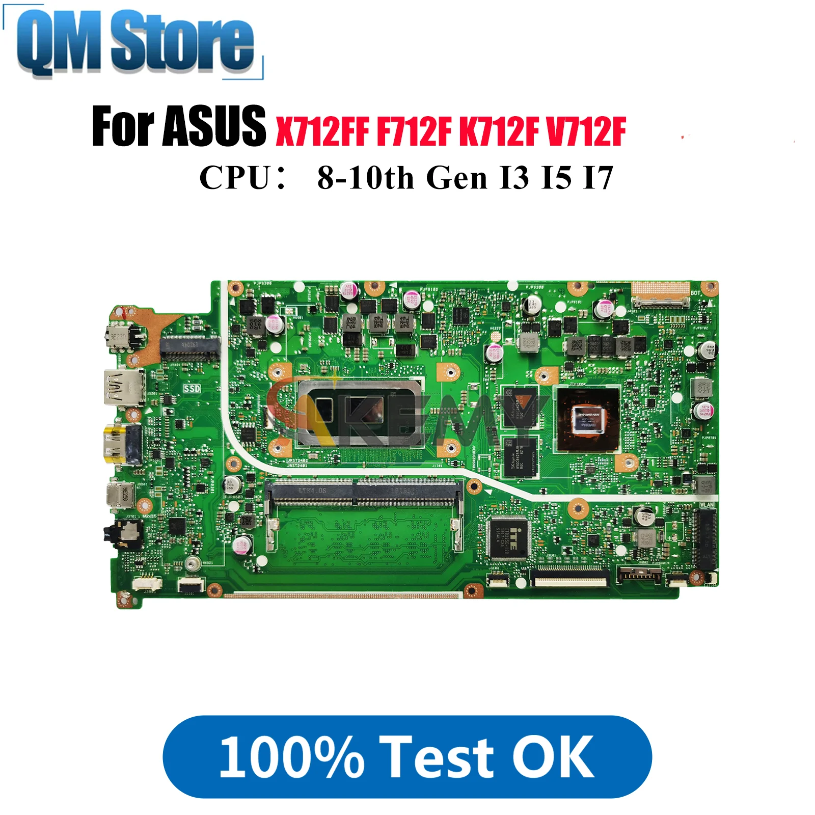 

X712FF Материнская плата для ноутбука ASUS X712F X712FL V712F X712FB X712FF K712F X712FLC F712F A712F X712FJG Материнская плата с процессором I3 I5 I7