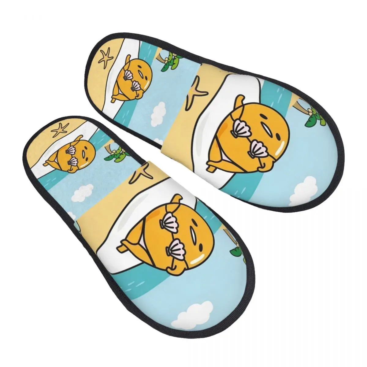 

Мягкие потертые тапочки из пены с эффектом памяти на заказ в стиле аниме Gudetama, женская домашняя обувь для отеля