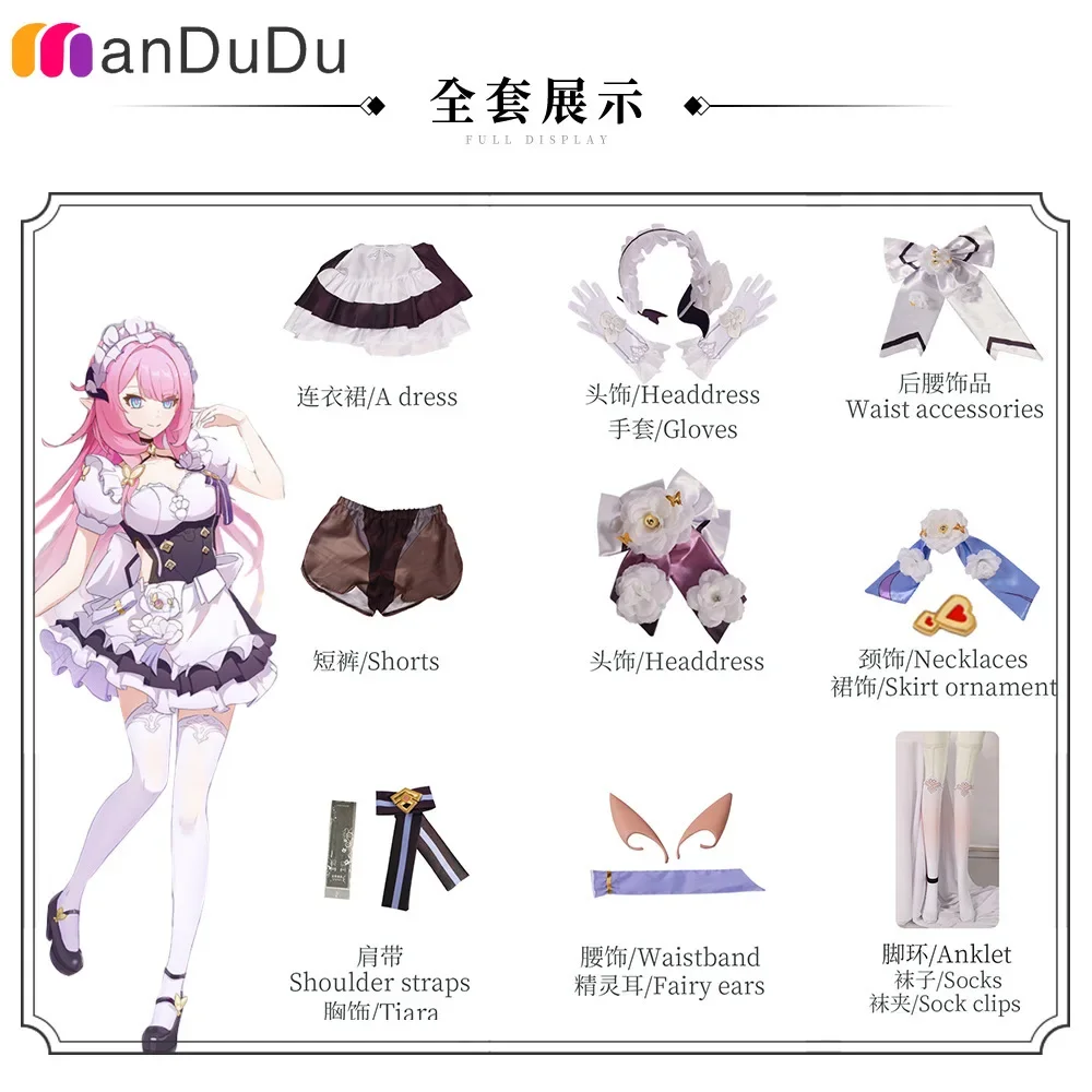 Gioco Honkai Impact 3rd Elysia Cosplay Costume gioco di ruolo Comic Con Dress Hallowmas Party parrucche animazione Prop