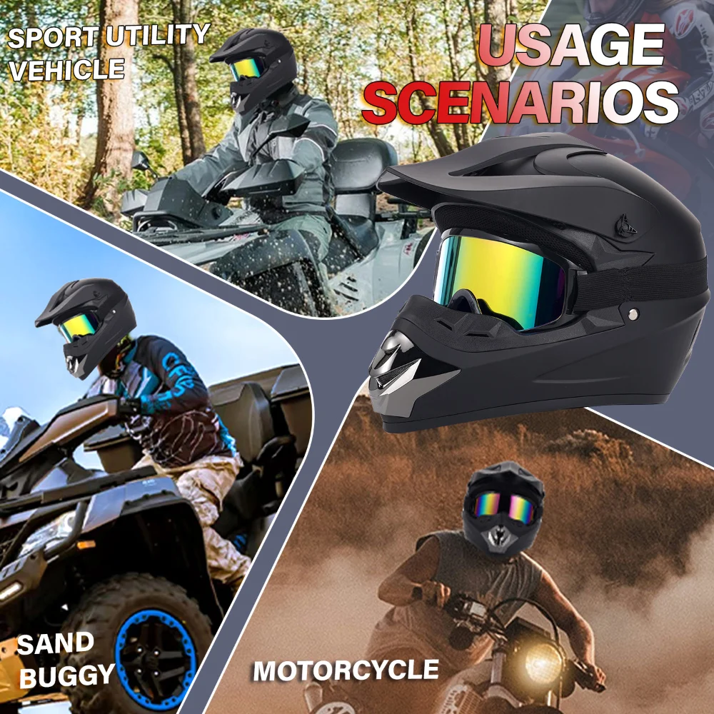 Set di quattro pezzi per casco - Off Road Motocross Helmet Goggles Set recensione e prezzo