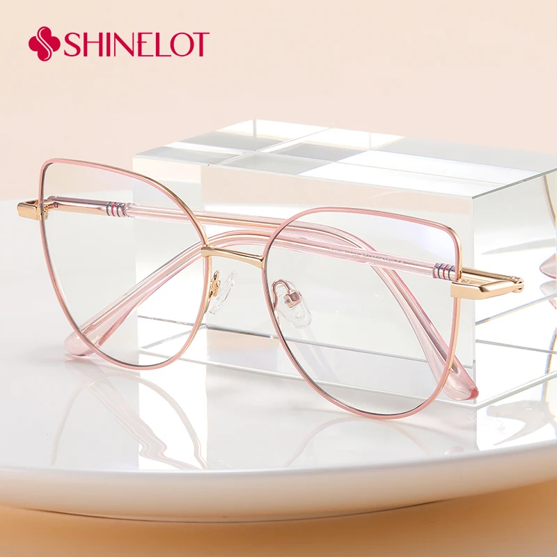 

83605 Female Classic Cat Eye Prescription Eyeglasses Frame Optical Bluelight Blocking Glasses Light Weight Eyewear Accessories