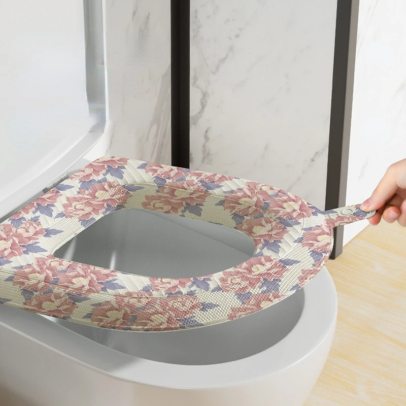 Waterproof Non-washable Toilet Seat Four Seasons Universal Foam Silicone Toilet Seat Household with A Handle Toilet Cover