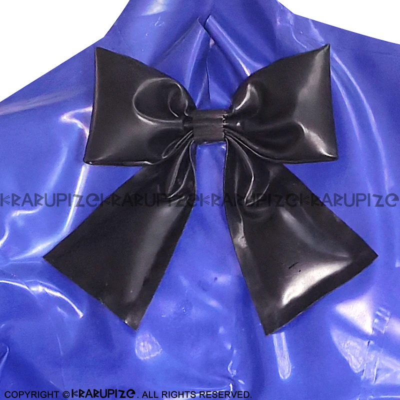 Silver And Black Sexy Mini Latex Princess Dress Bouffant Pouf Sleeve Flared Cocktail Party Tops Large Bows LYQ-0376