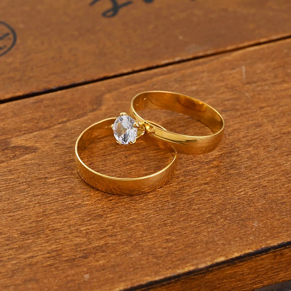 Fashion Women Men Copper Ring Classic Rings Gold Color Jewelry for Couple Weeding Gift Accessories