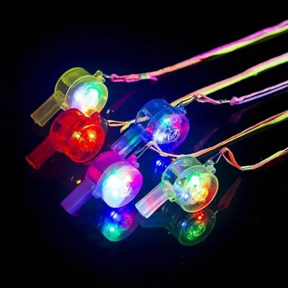 10/20PC LED Light Up Whistle with Lanyard for Kids Birthday Party Baby Shower Wedding Party Guest Gift Souvenir Classroom Prizes