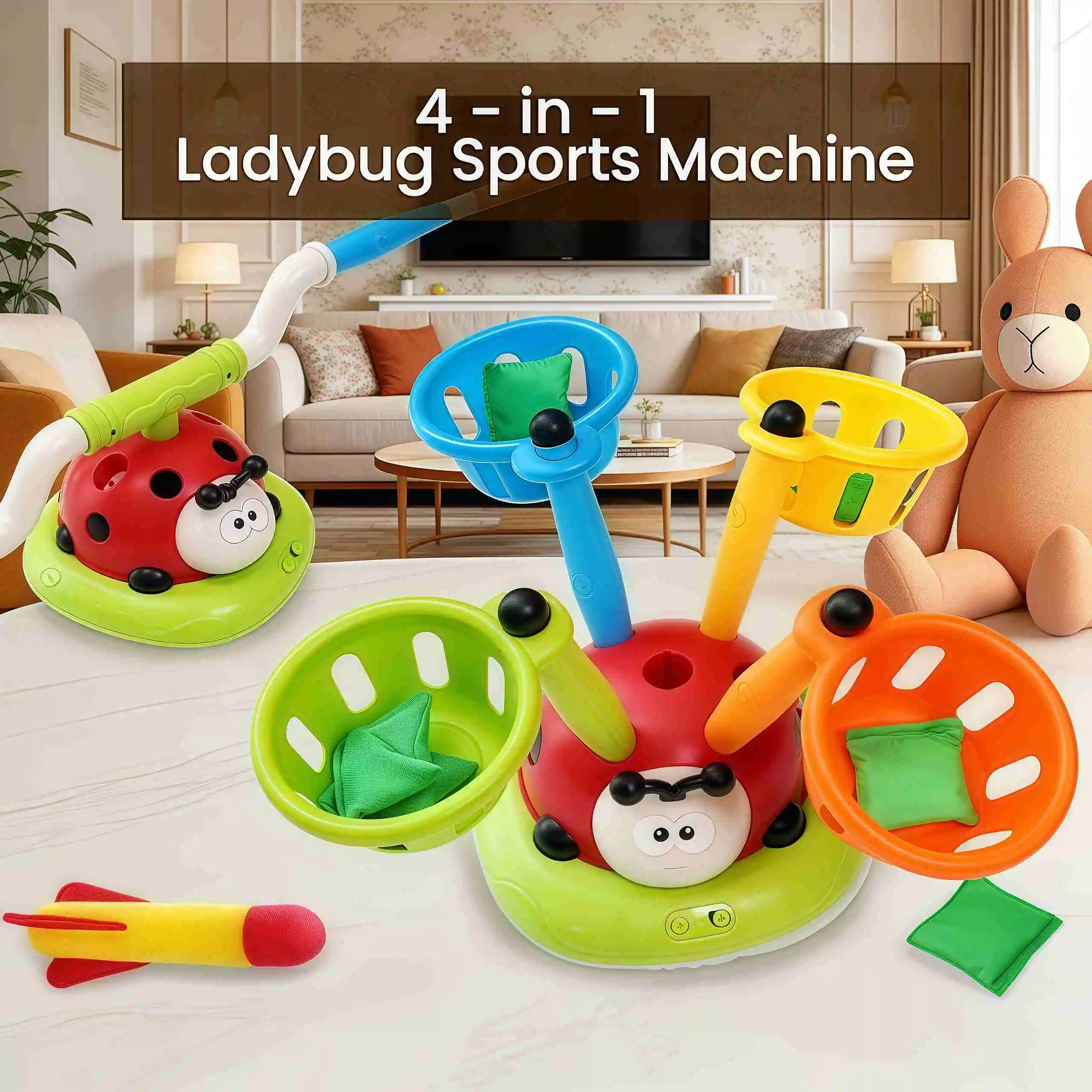 

Многофункциональная игрушка для прыжков с божьей коровкой: скакалка, ракетная установка — развивающие игрушки на открытом воздухе