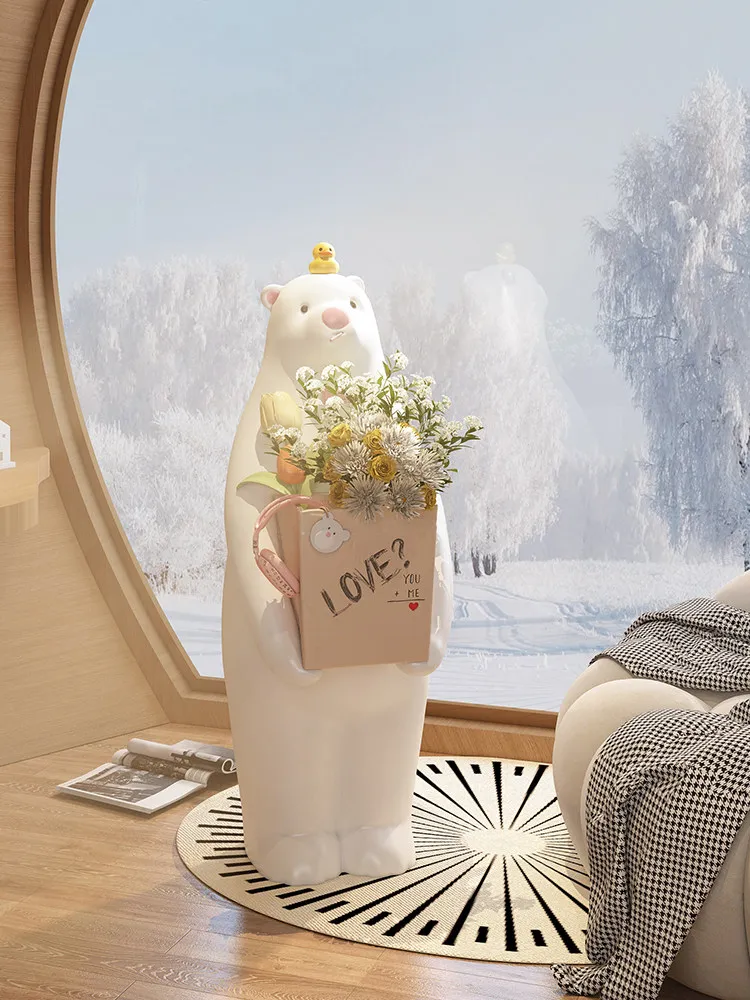 Violent bear ornament large room floor creative housewarming gift log wind