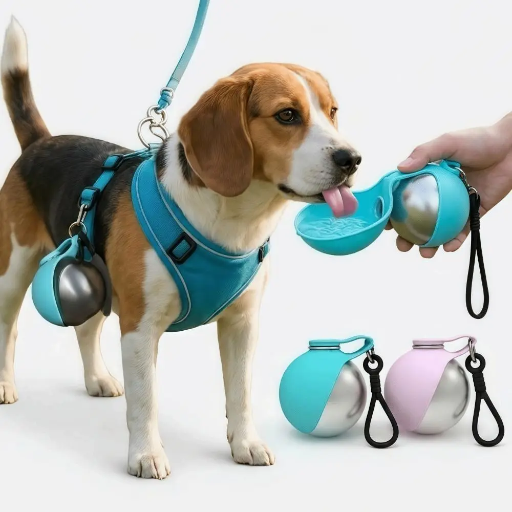 2-in-1 Dog Water Bottle with Bowl Portable Leak Proof Pet Travel Hydration Dispenser Easy Carry Lightweight Outdoor Water Cup