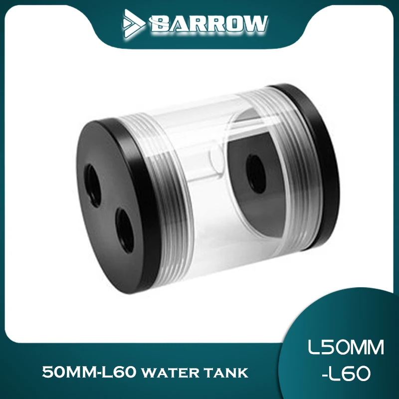 Barrow OD 50 MM Cylindrical Mini Micro POM + Acrylic Water Cooling Reservoir Black Cover L50MM-L60