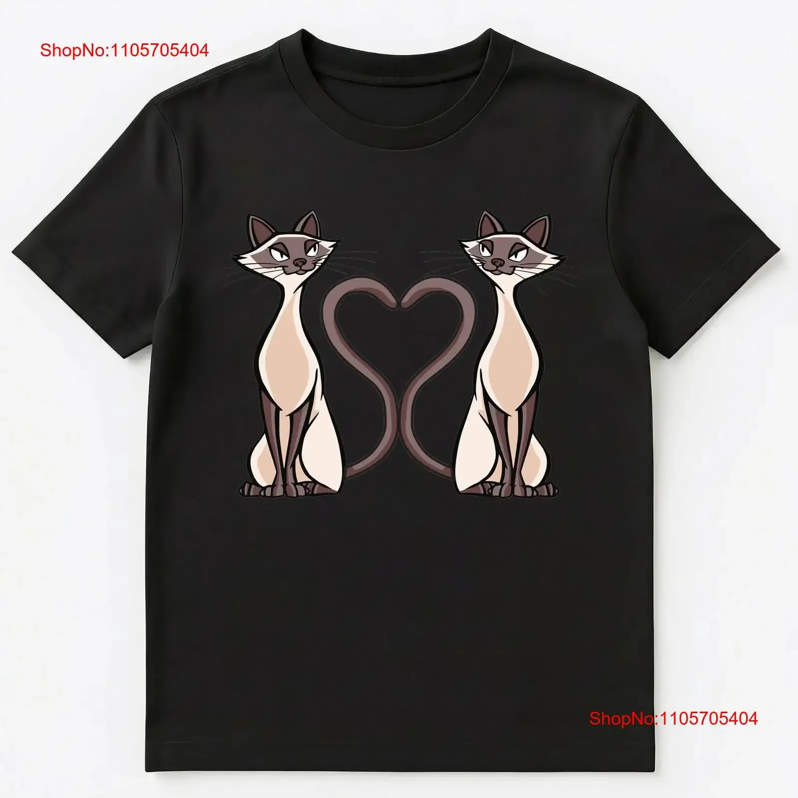 Twin Cats For Siamese Cat Owners T Shirt long or short sleeves vintage Washed fashion Soft homme designer clothes Stretched