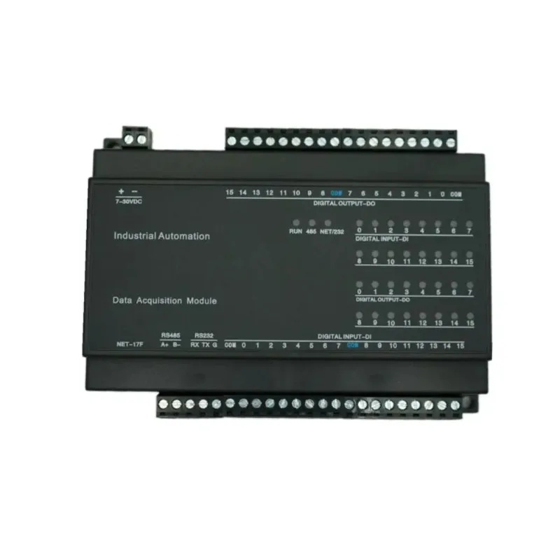 TCP-517F-32-IO 16DI 16DO NPN Modbus TCP/RTU Ethernet I/O Module, RS232/485, 5-30V