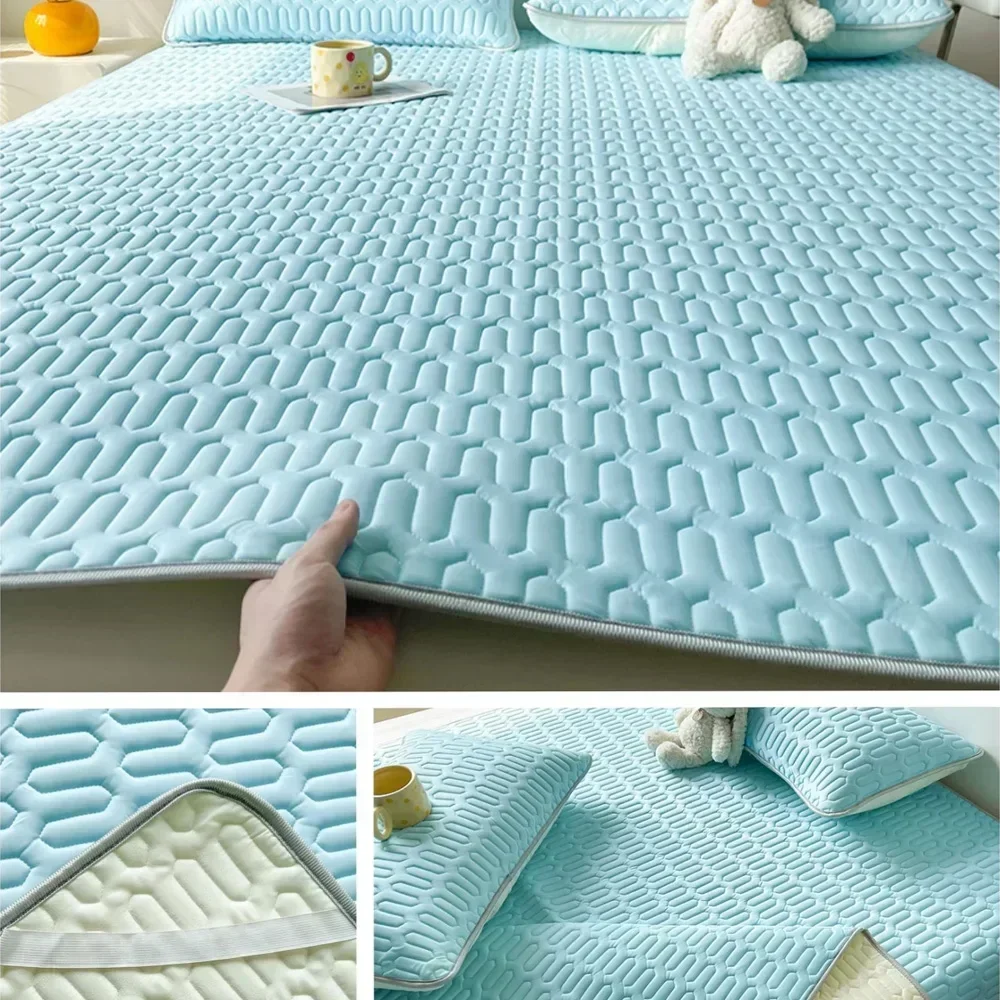 

2024 New Cool Latex Summer Mat Kit Cooling Feel Bed Pad Cold Sleeping Bed Mat for Summer Breathable Folding Cool Mat