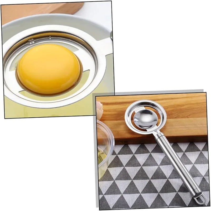 7.9 Inch Egg White Separator, Stainless Steel with Fine Mesh Strainer,Ensures Clean Separation, Hangable Design,Easy Grip Handle
