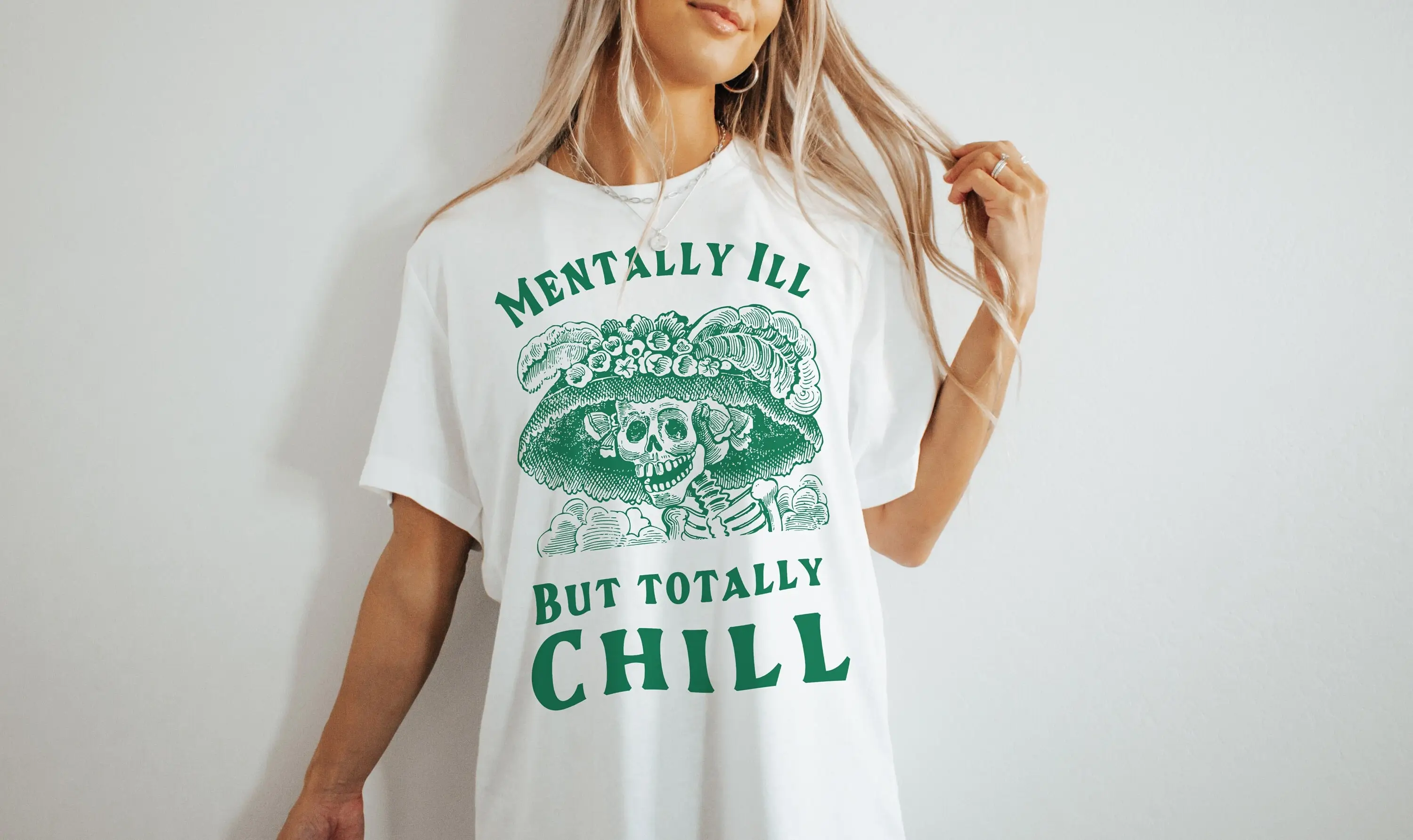 Mentally Ill But Totally Chill Funny T Shirt Neurodivergent Mental Health Silly Gift For Therapy Therapist Bestie Neuro