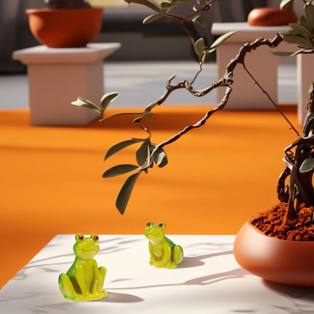 6Pcs Resin Frog Garden Statues Realistic Whimsical Outdoor Decor Waterproof Handpainted Miniature Frogs for Lawn Balcony Flower