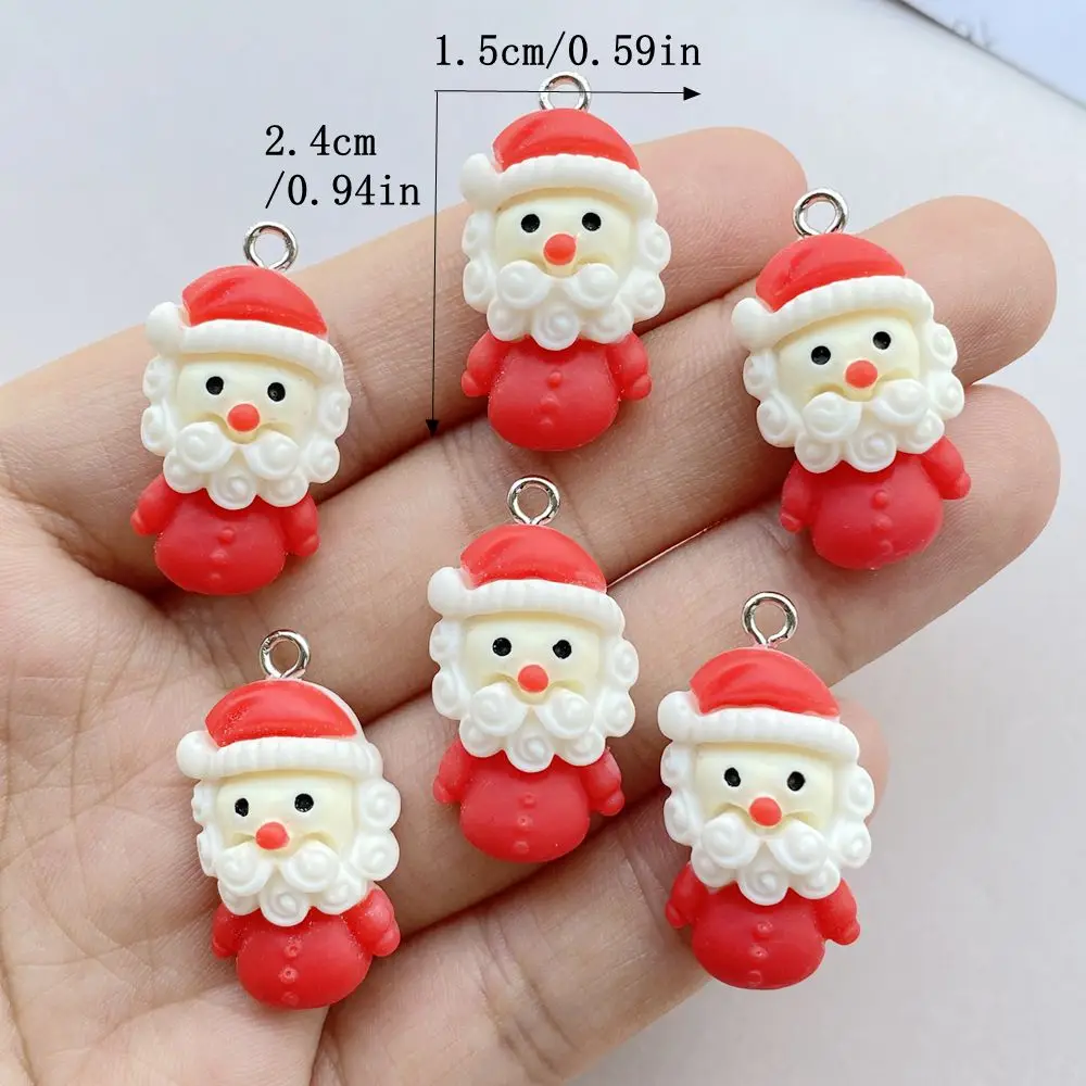 10 Pack Cartoon Santa Claus Resin Charms for DIY Jewelry Accessories Can Be Used as Necklaces Earrings Pendants Keychains