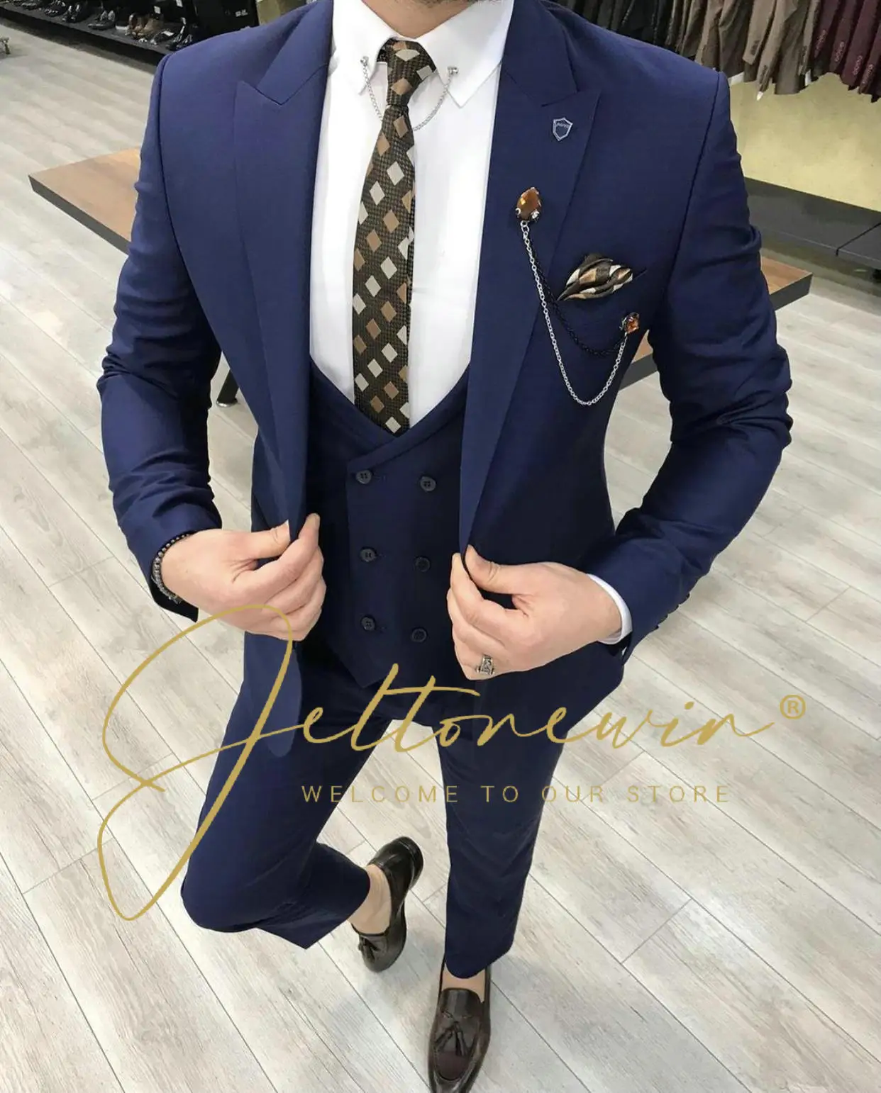 

3 Pcs Suits Set Blazers Jacket Pants Vest 2022 Fashion Men's Casual Boutique Business Men Prom Suit Wedding Tuxedo Costume Homme