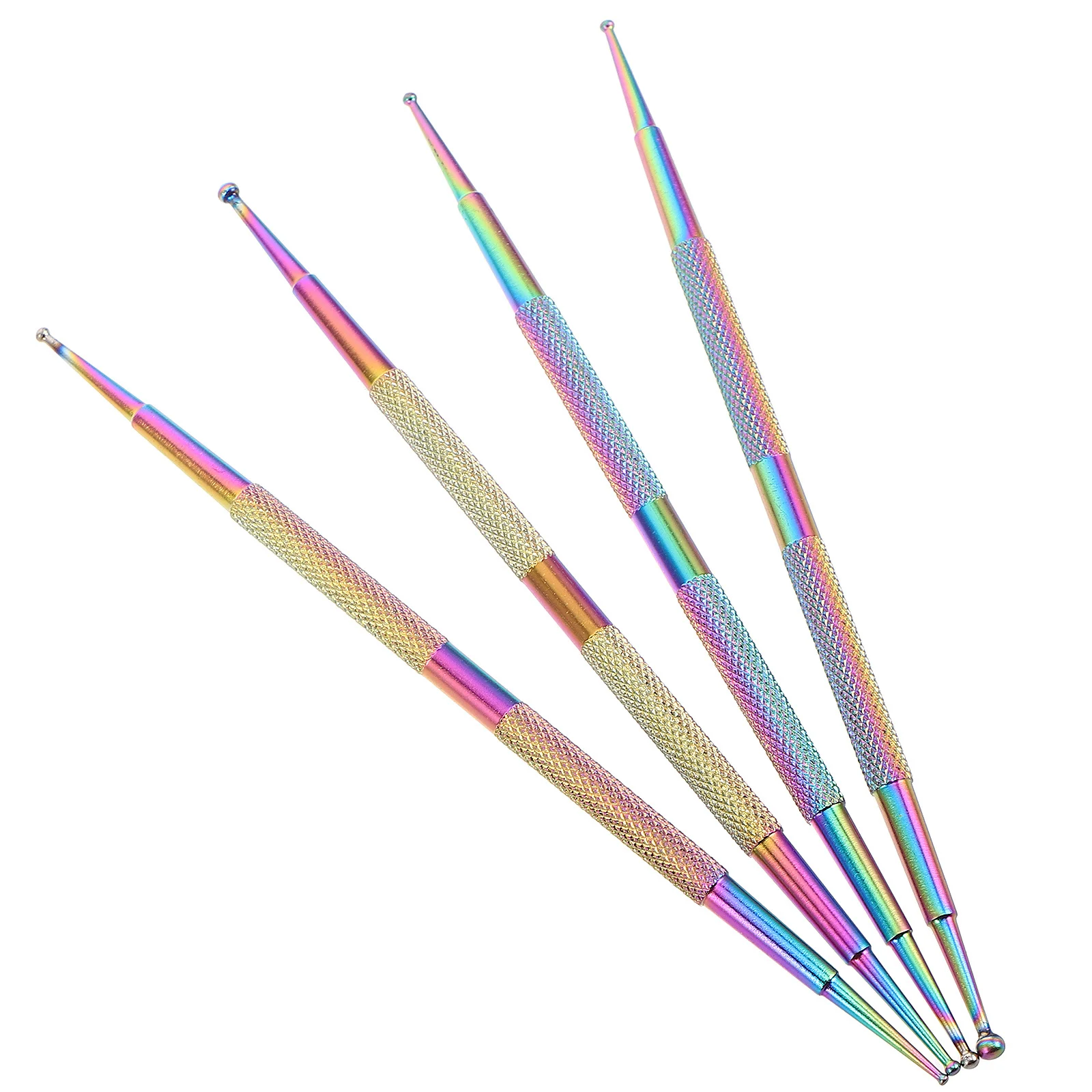 Ensemble de stylos de sélection de strass en métal, 4 pièces, double extrémité pour Nail Art, modèles uniques, facile à utiliser, plusieurs modèles, artisanat de bricolage