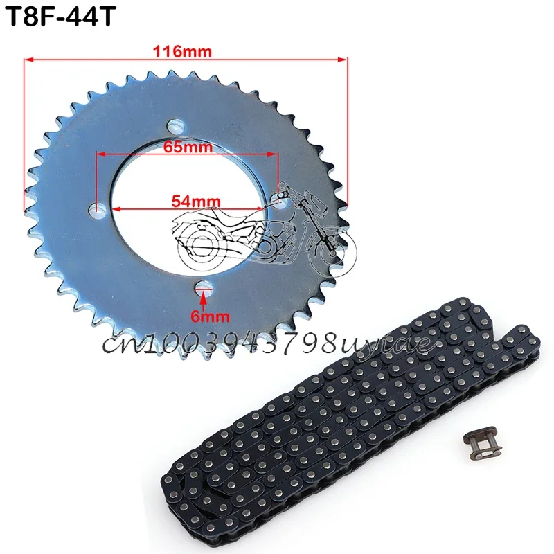 1Set 47cc 49cc T8F Chain 136 Links and 38 44 54 58 64 74 Teeth Sprocket For Mini Moto Atv Quad 2 Stroke Engine Modified Parts