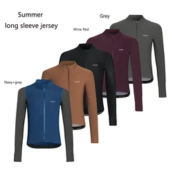 Summer Road Cycling Jersey Mens Long Sleeve Mountain Racing Bicycle Clothing Quick Dry Shirt for Male 아소스자전거의류