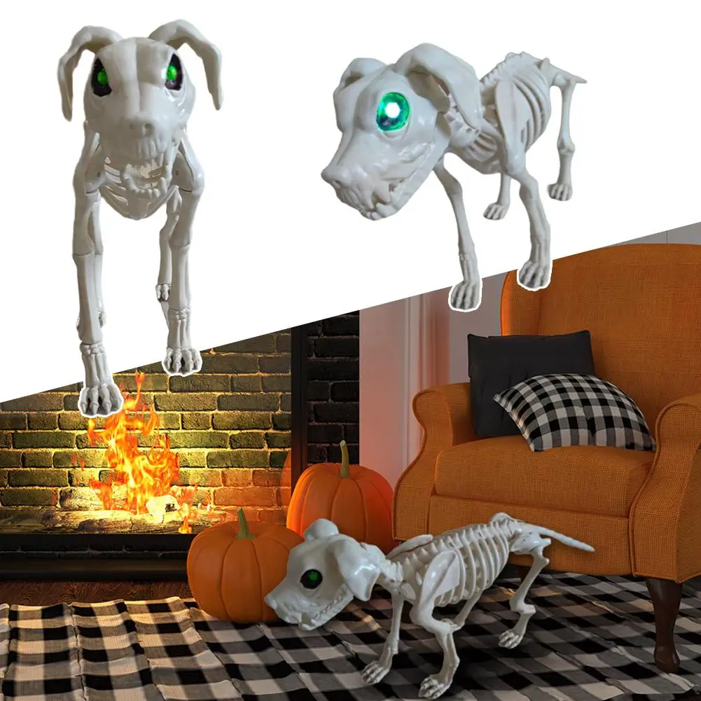 Halloween Dog Skeleton With LED Flashing Light High Quality Simulation Animal Dog Skeleton Model For Halloween Party Bar De D3W6