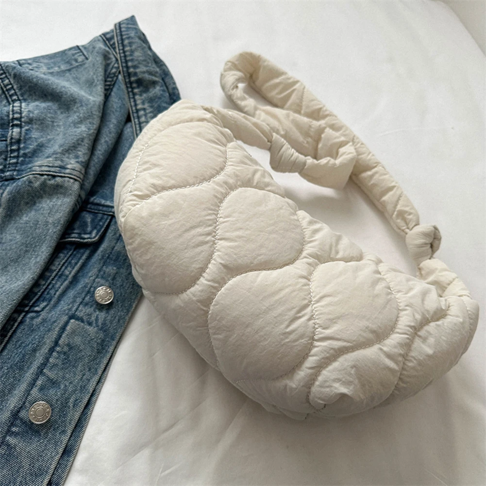 Borsa a tracolla imbottita da donna Borsa shopper con cuscino morbido Borsa a tracolla con volant Borsa tote imbottita Borse firmate a quadretti invernali