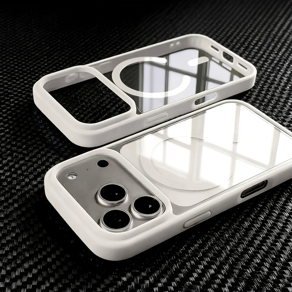 Funda de acrílico transparente para iPhone 17 Air, 16, 15, 14, Plus, 13, 12, 11, Pro Max, compatible con carga inalámbrica MagSafe 4