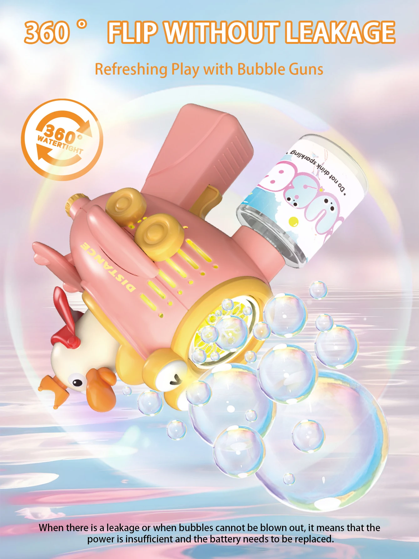 ماكينة فقاعات محمولة أوتوماتيكية بالكامل، إضاءة وموسيقى ملونة، ماكينة فقاعات جاتلينج، هدايا ألعاب عيد الميلاد، ألعاب خارجية #3