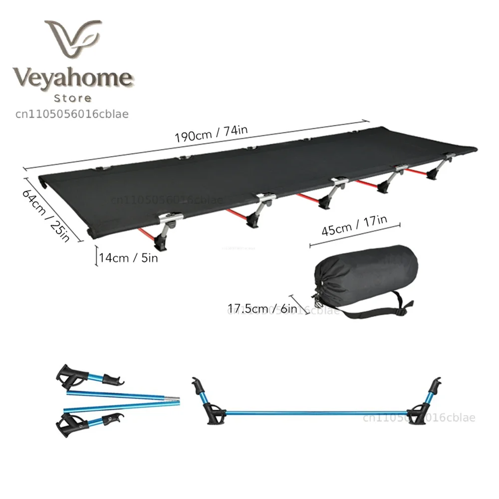 Outdoor Folding Bed Ultralight Camping Cot Travel Camp Bed Sleeping Pad Mat Cot Mattress Cover for Hiking Fishing Picnic