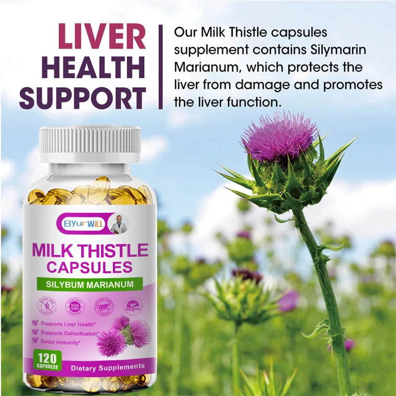 Milk Thistle Silymarin & Dandelion Root & Artichoke Liver Health Support, Antioxidant Support, Detox, Improve Liver Function