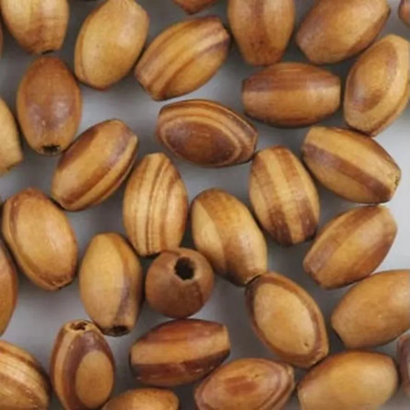 400 Pcs Charms Jewelry Making Bracelets DIY Crafts Oval Wood Color Wood Beads Fashion Vintage Olive Spacer Beads