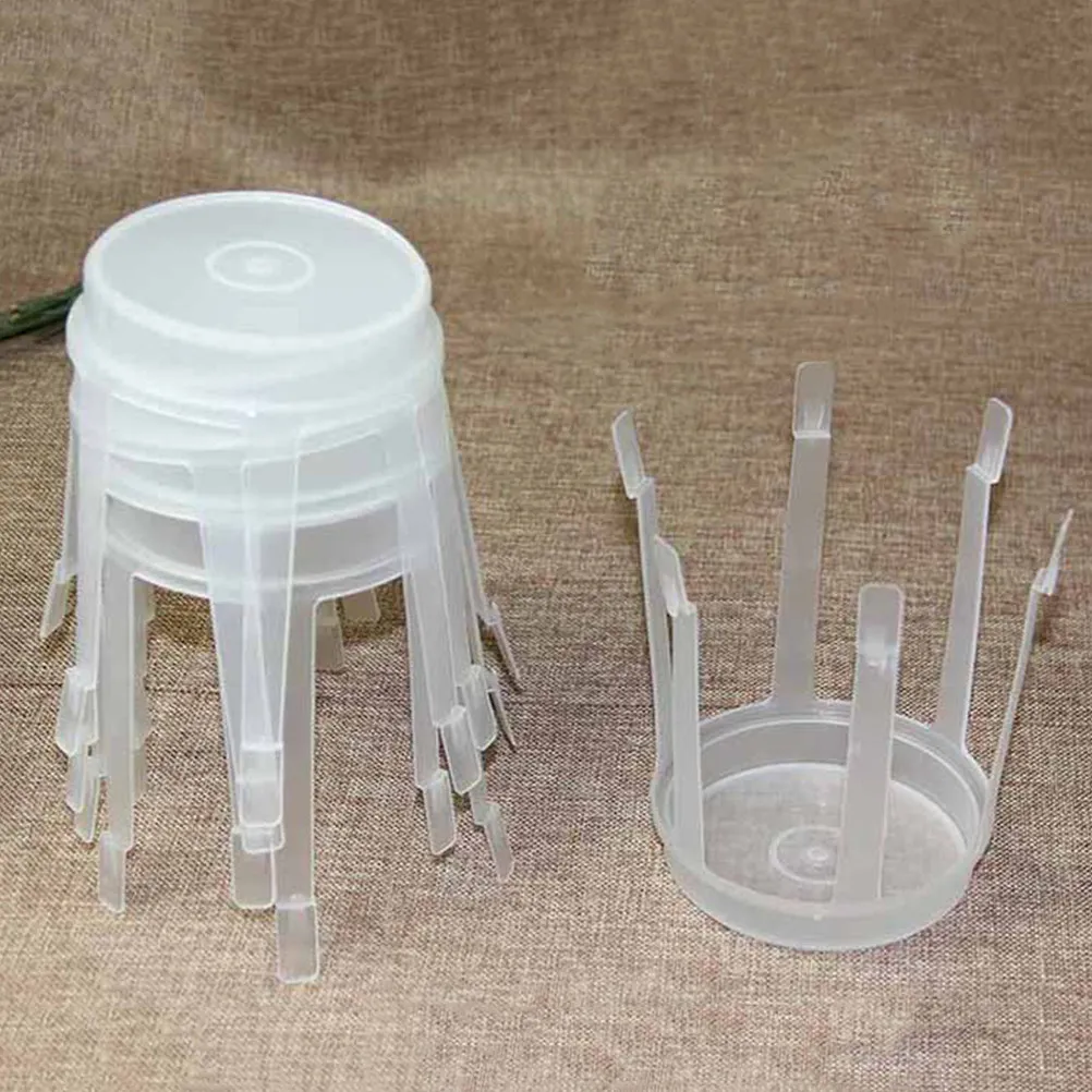 

10Pcs Plastic Flower Stand Base White Bouquet Stable Base Creative Wedding Table Decoration Party Flower Holder DIY Kit