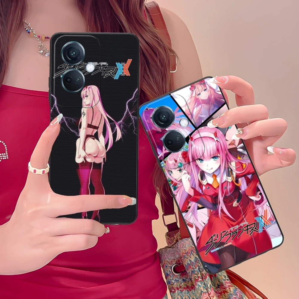 Darling FranXX Zero Two Mobile Cell Phone Case for OPPO Find X5 X3 X2 A93 Reno 8 7 Pro A74 A72 A53 Black Soft Phone Cover Shell