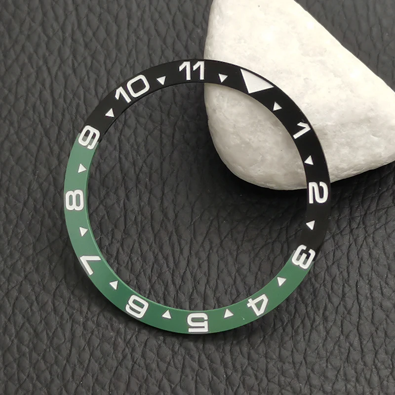 38mmx31.5mm Fashion Flat Ceramic Watch Bezel Insert Fits SKX007 SKX009 SRPD Watch Cases NH35 NH36 Movement Men's Watch Parts