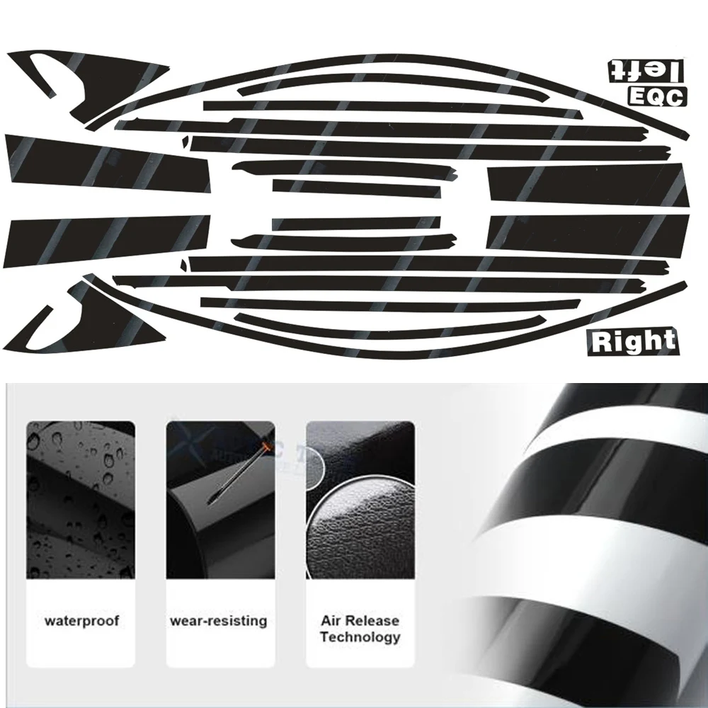 Chrome Delete Window Trim Sticker for Mercedes Benz EQC N293 2020-2022 SUV Glossy/Matte Black Exterior Decal image 3