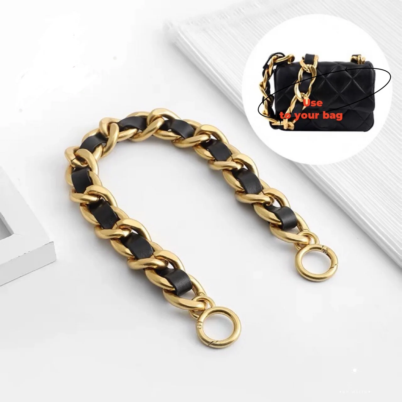 Xiaoxiang 22s thick chain CF square fat mini armpit bag metal chain accessories