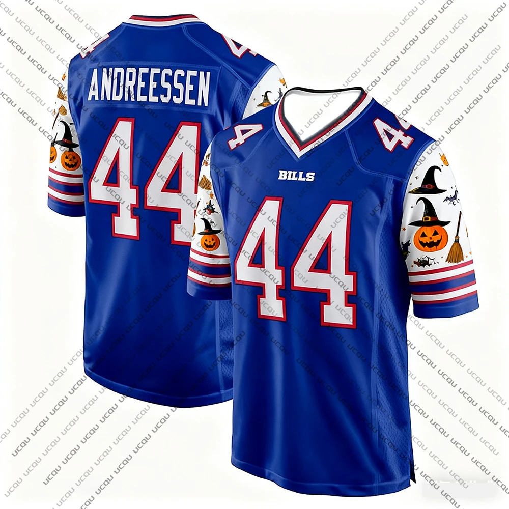 2025 هالوين الكبار الجاموس كرة القدم الأمريكية جيرسي الرجبي جيرسي الرياضية التدريب جيرسي تي شيرت فواتير ألين 17 رقم