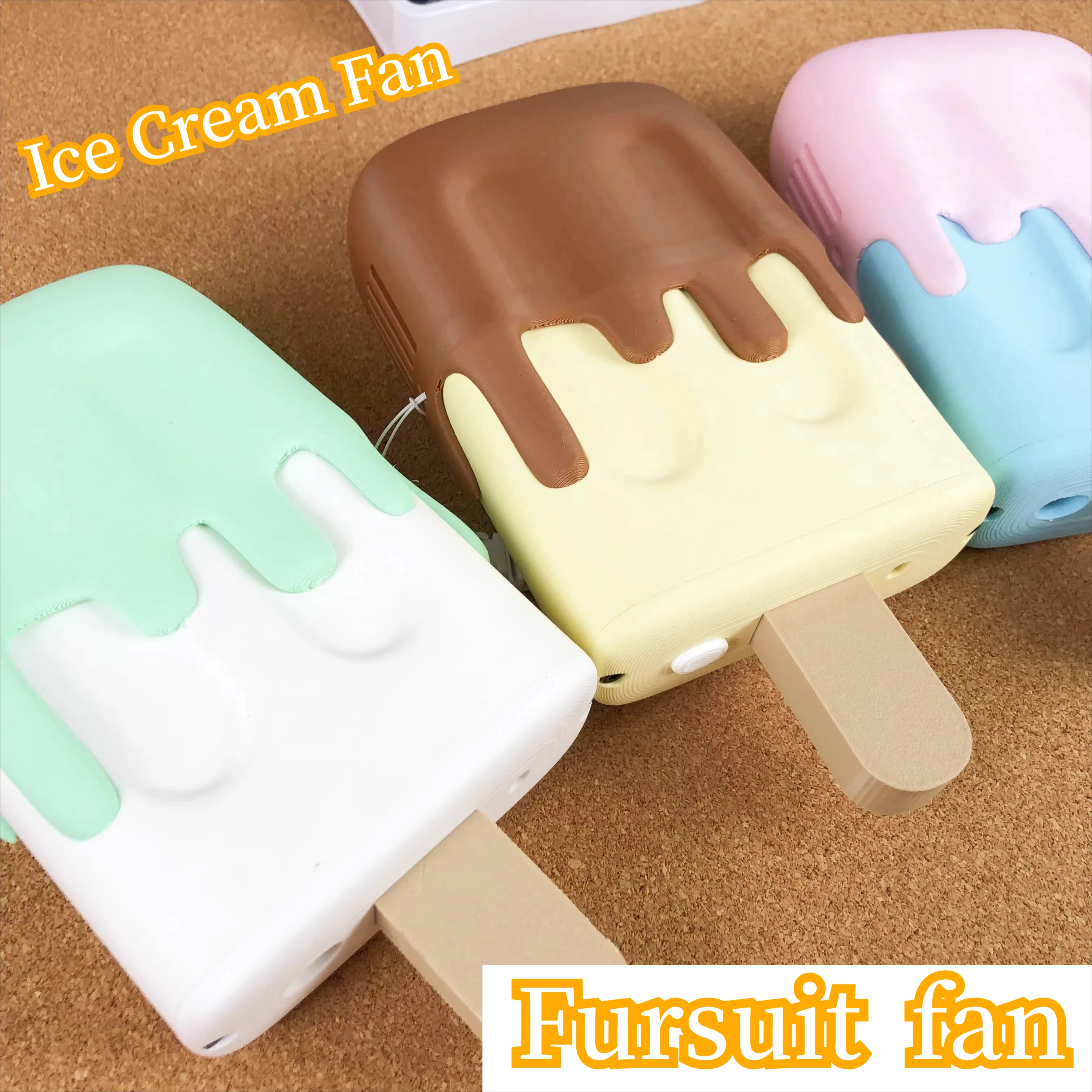 3DPrinted Ice Cream Fan Can Be Customized with Fury Cosplay Ice Cream Series Cooling Props and Accessories Creative Summer Gifts