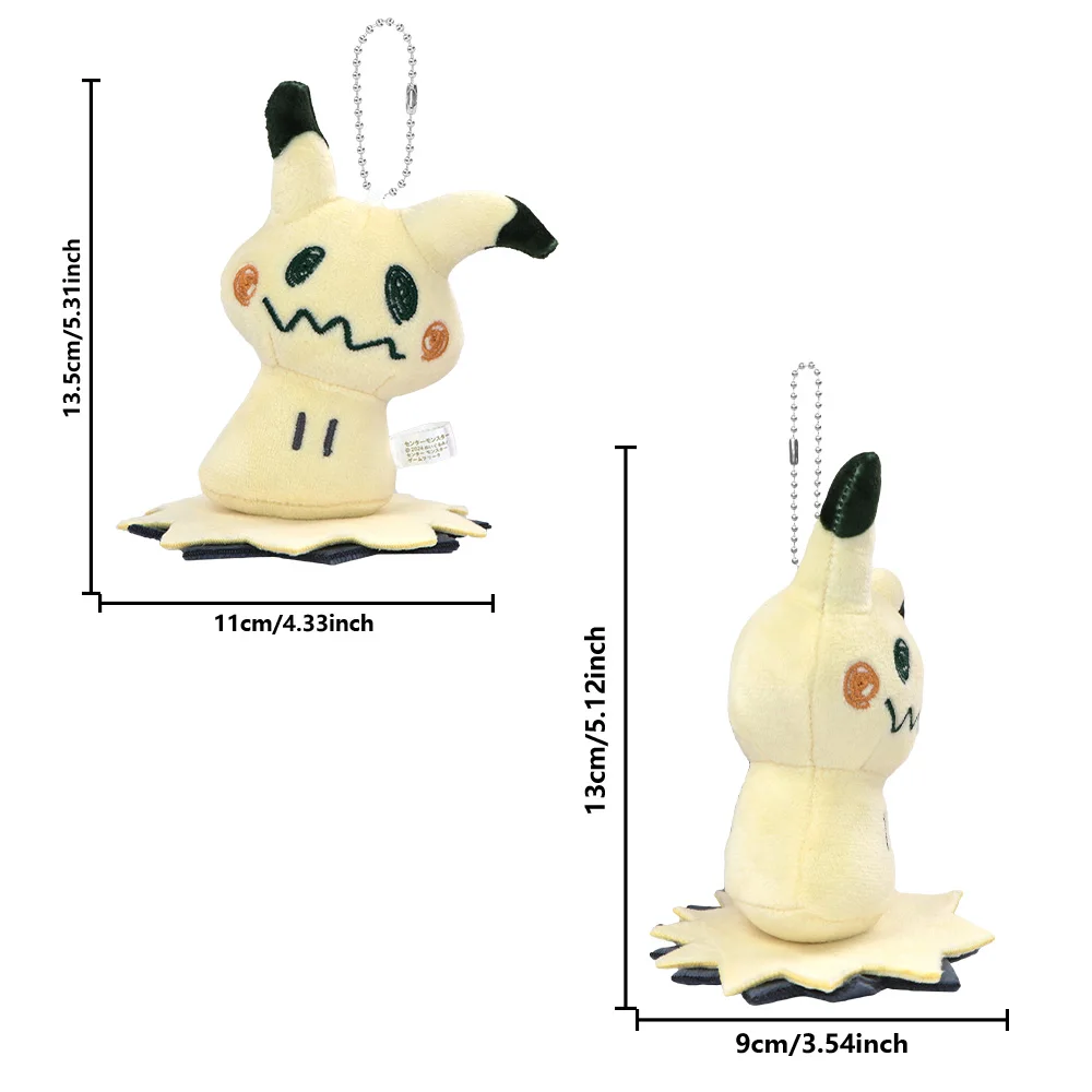 Mimikyu Eevee Plüsch-Schlüsselanhänger: Pocket Monster Cos Eeveelution Snorlax Puppe Anime-Anhänger für Fans, Sammlerstück, Sylveon Geschenk, Deko