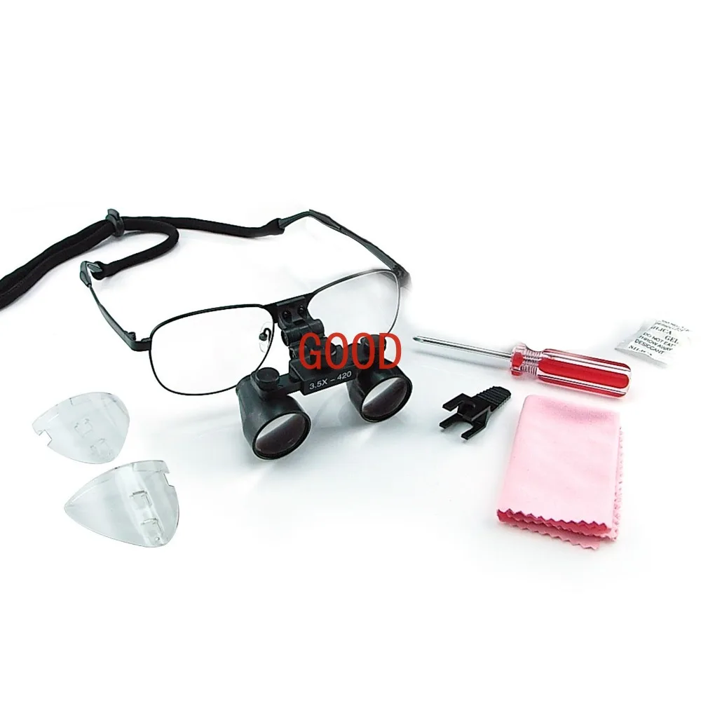 3.5x Magnification Galilean Dental Loupes Surgical Medical Titanium Frame 420mm