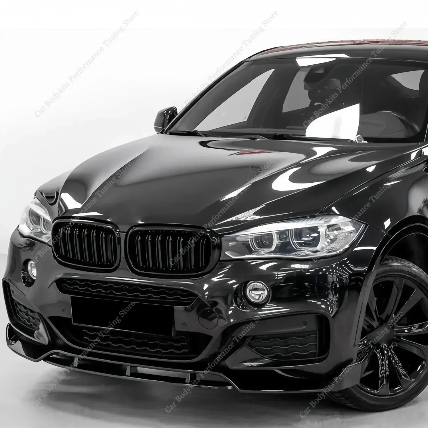 4Pcs Performance Gloss Front Bumper Splitter Lip Spoiler Diffuser For BMW X6 F16 M Sport M50i M50d 2014-2019 Bodykits Tuning