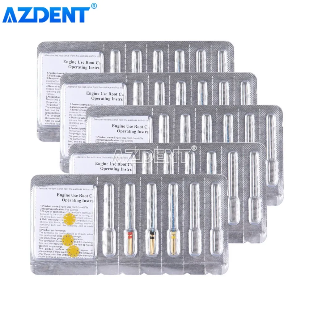 

5 Boxes AZDENT Dental Reciprocating Blue Endodontic Files Niti Rotary Root Canal Heat Activated Engine Use 25mm 21mm 3pcs/Box