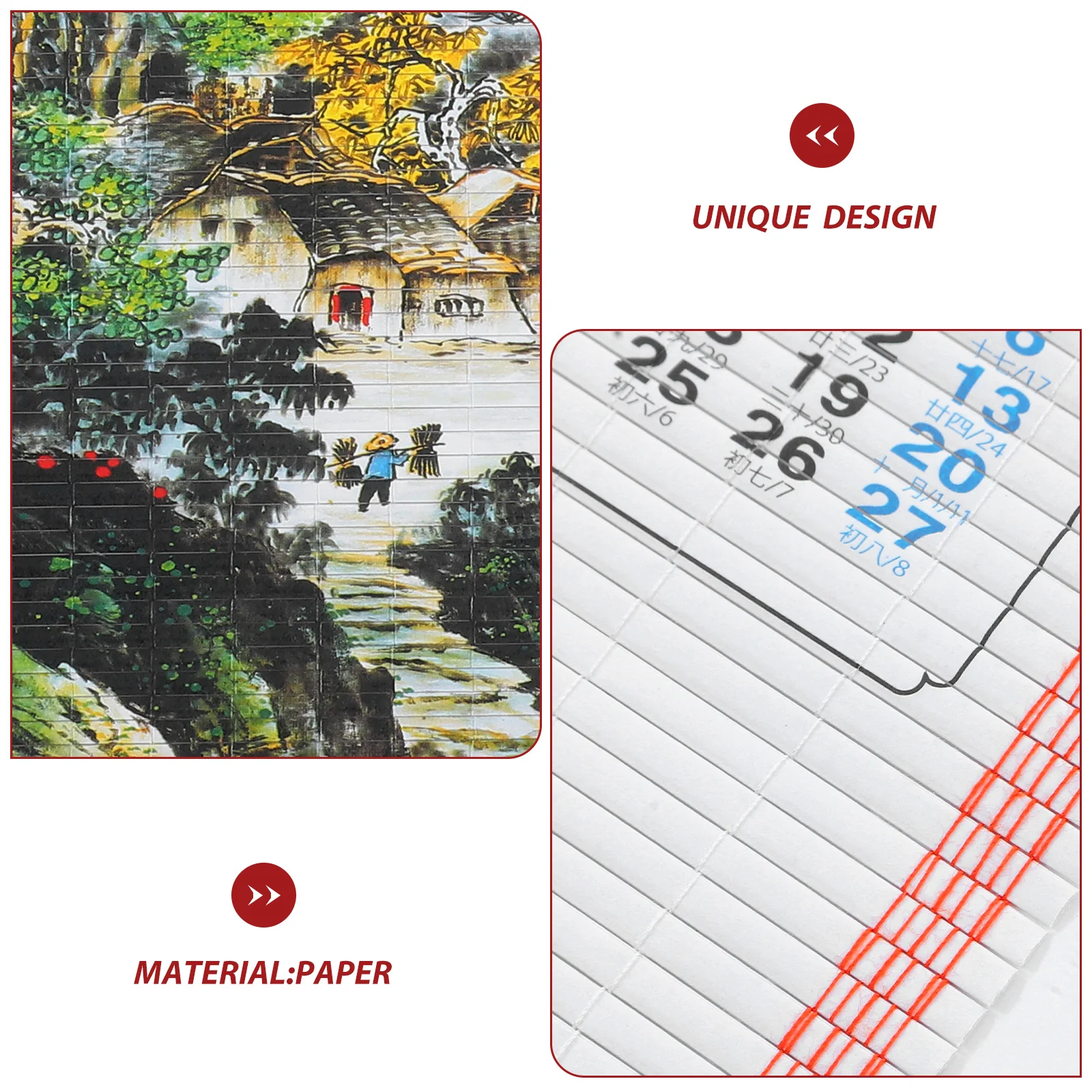 

Imitation Rattan Hanging Scroll Calendar 2025 Monthly Planner Wall Decor Clear Printed Yearly Journal Office Accessories