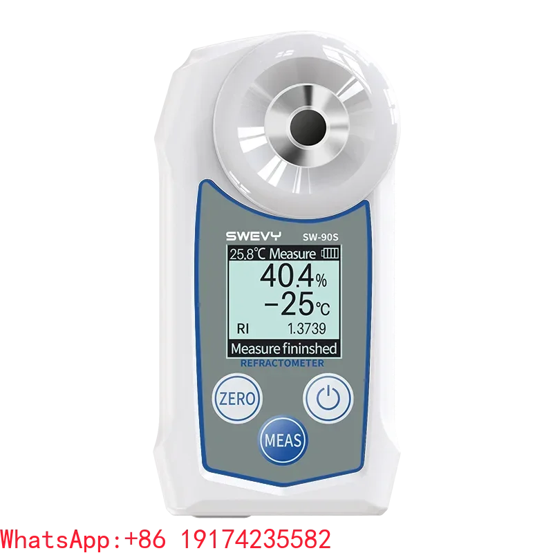 SW90S Refractometer 4-in-1 Ethylene Glycol Concentration Freezing Point Temperature Refractive Index Digital LCD ATC