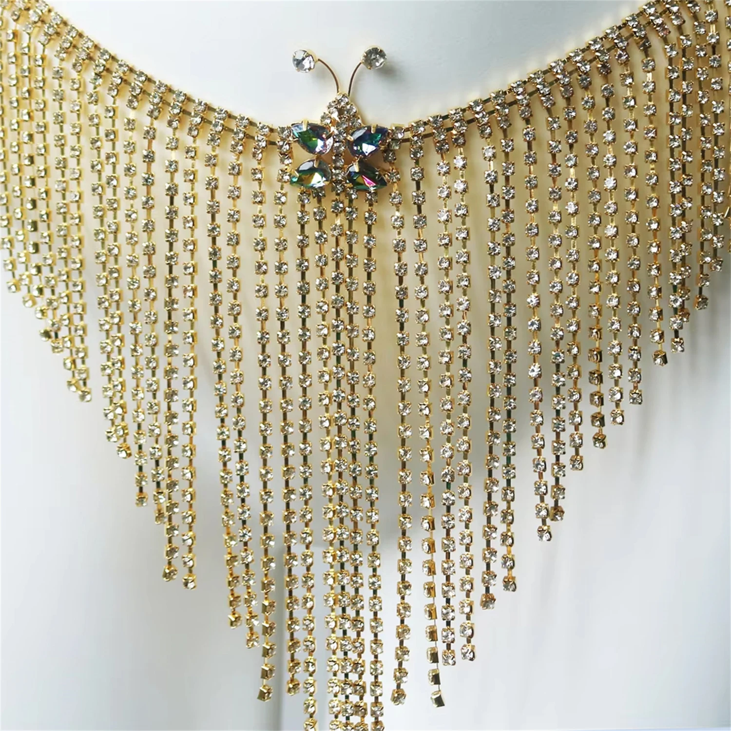 Personality Shiny  Tassel Crystal Shorts Waist Chain Jewelry Fashion Nightclub Party Bikini Waist Chain Versatile Accessories